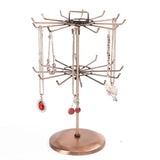 Retro Bracelet Necklace Hanger Round Jewelry Rotating Rack Display Organizer