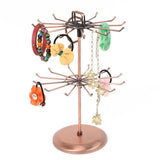 Retro Bracelet Necklace Hanger Round Jewelry Rotating Rack Display Organizer