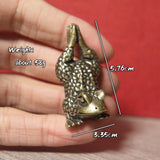 Brass Handstand Frog Statue Desktop Ornament Toad Figurine Home Decor
