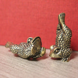 Brass Handstand Frog Statue Desktop Ornament Toad Figurine Home Decor