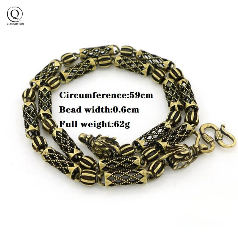 Vintage Dragon Head Chain Necklace for Men