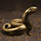 Brass Snake Figurines Home Decor Pure Copper Animal Statue Crafts Tea Pet