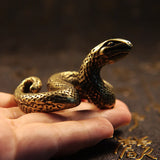 Brass Snake Figurines Home Decor Pure Copper Animal Statue Crafts Tea Pet