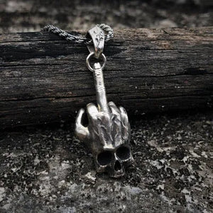 Skull Pendant Necklace Biker Rock Punk Jewelry Antique Chain Boyfriend Gift