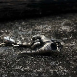 Skull Pendant Necklace Biker Rock Punk Jewelry Antique Chain Boyfriend Gift