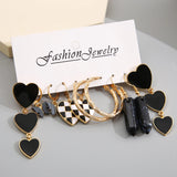 Butterfly Mesh Hoop Earrings Set Dripping Oil Pendant Earring Party Jewelry
