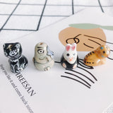 Hand Drawn Ceramic Bear Rabbit Pendant