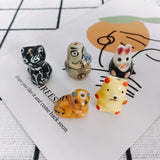 Hand Drawn Ceramic Bear Rabbit Pendant