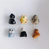 Hand Drawn Ceramic Bear Rabbit Pendant