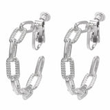Vintage Metal Hoop Clip-on Earrings for Women Punk Jewelry