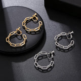 Vintage Metal Hoop Clip-on Earrings for Women Punk Jewelry