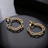 Vintage Metal Hoop Clip-on Earrings for Women Punk Jewelry