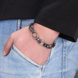 Retro Chain Link Men Bracelet Punk Rock Stainless Steel Bangles