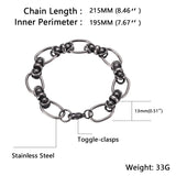 Retro Chain Link Men Bracelet Punk Rock Stainless Steel Bangles