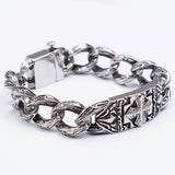 Retro Chain Link Heavy Cross Stainless Steel Men's Bracelet