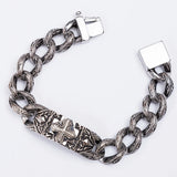 Retro Chain Link Heavy Cross Stainless Steel Men's Bracelet