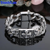 Retro Chain Link Heavy Cross Stainless Steel Men's Bracelet