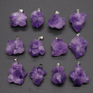 Amethyst Birthstone Pendant Raw Crystal Reiki Healing