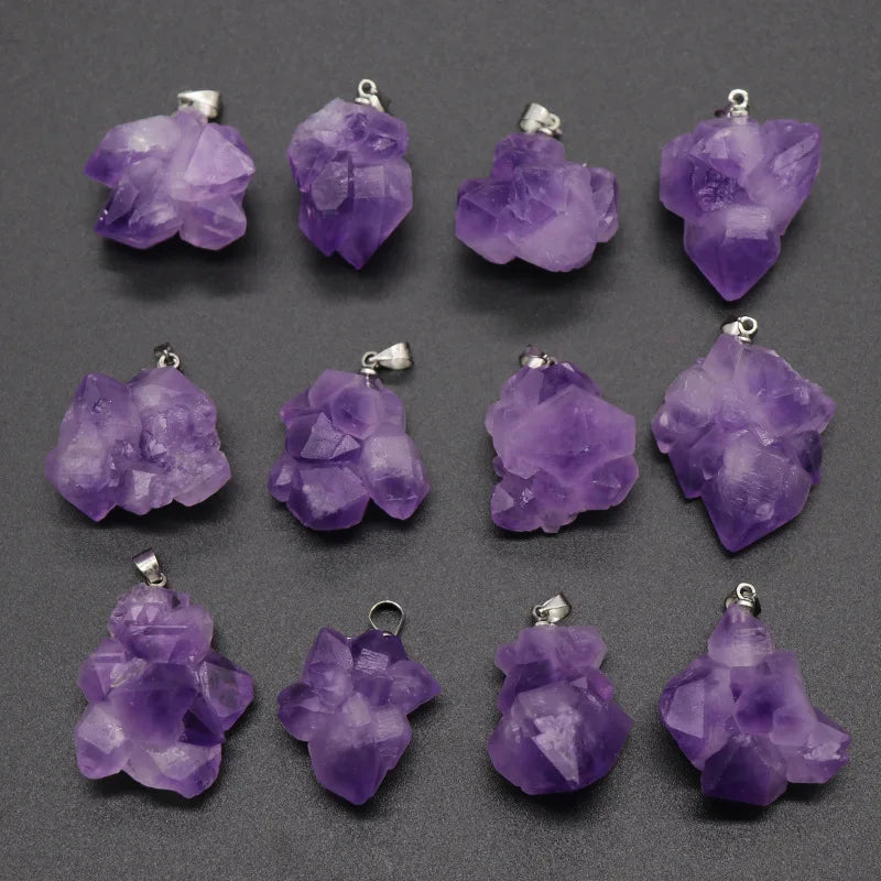 Amethyst Birthstone Pendant Raw Crystal Reiki Healing