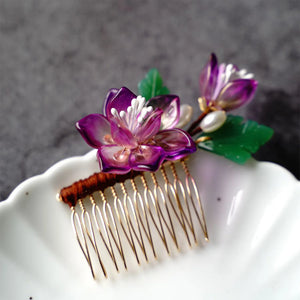 Chinese Flower Hair Combs Acrylic Hairpins Hair Clips for Women Girls