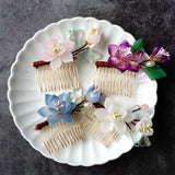 Chinese Flower Hair Combs Acrylic Hairpins Hair Clips for Women Girls