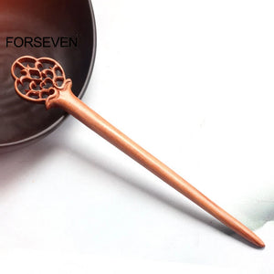 Retro Chinese Hair Sticks Wooden Flower Hairpins Hair Bun Maker