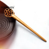 Retro Chinese Hair Sticks Wooden Flower Hairpins Hair Bun Maker