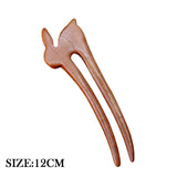 Chinese Rosewood Hairpin U-shape Rabbit Headwear for Women