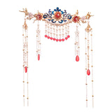 Vintage Chinese Hairpin Set with Fringed Alloy Flowers