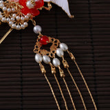 Chinese Tassel Hair Sticks Hairpin Pearl Hair Clip Flower Chopsticks