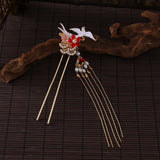 Chinese Tassel Hair Sticks Hairpin Pearl Hair Clip Flower Chopsticks