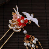 Chinese Tassel Hair Sticks Hairpin Pearl Hair Clip Flower Chopsticks