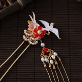 Chinese Tassel Hair Sticks Hairpin Pearl Hair Clip Flower Chopsticks