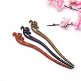 Vintage Chinese Sandalwood Hollow Carved Hair Stick Hairpin