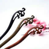 Vintage Chinese Sandalwood Hollow Carved Hair Stick Hairpin