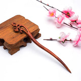 Vintage Chinese Sandalwood Hollow Carved Hair Stick Hairpin