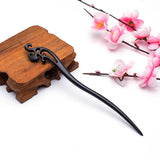 Vintage Chinese Sandalwood Hollow Carved Hair Stick Hairpin