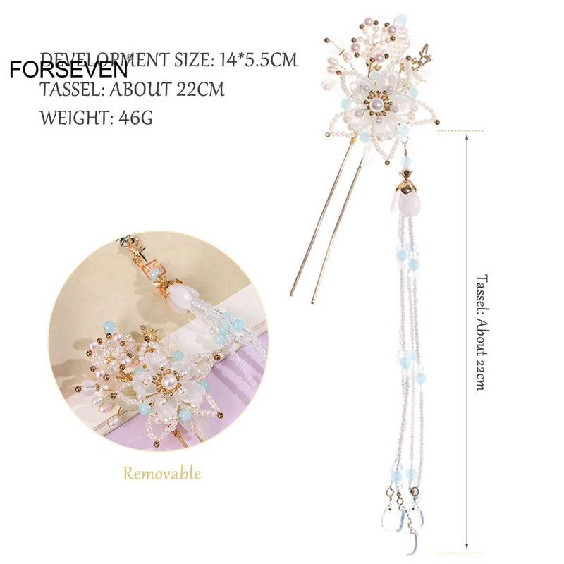 Pearl Hair Sticks Forks Plated Hair Pins and Clips