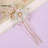 Pearl Hair Sticks Forks Plated Hair Pins and Clips