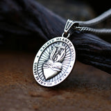 Christian Sacred Heart of Jesus Cross Pendant Necklace