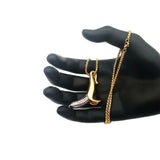 2 Tone Banana Pendant Necklace Stainless Steel 3D Fruit Jewelry