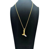 2 Tone Banana Pendant Necklace Stainless Steel 3D Fruit Jewelry