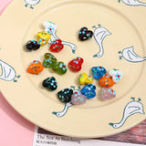 Retro Flower Love Peach Heart Glass Beads for DIY Jewelry