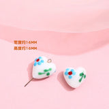 Retro Flower Love Peach Heart Glass Beads for DIY Jewelry