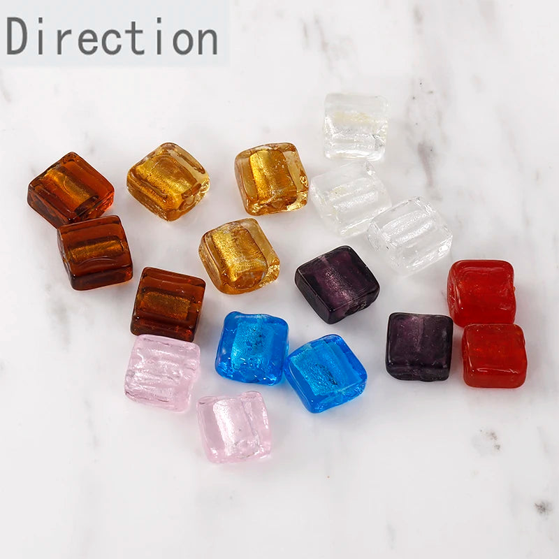 Retro Colored Glass Beads Straight Hole DIY Earrings Necklace Bracelet