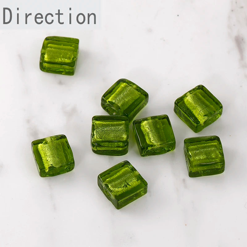 Retro Colored Glass Beads Straight Hole DIY Earrings Necklace Bracelet