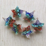 Colorful Amethyst Lapis Lazuli Star Shape Pendants 6pcs