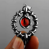 Retro Flame Gem Demon Eye Pendant Stainless Steel Gift Jewelry