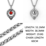Retro Flame Gem Demon Eye Pendant Stainless Steel Gift Jewelry