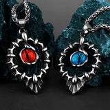 Retro Flame Gem Demon Eye Pendant Stainless Steel Gift Jewelry